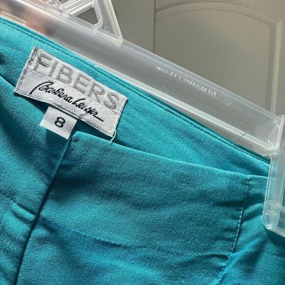 Fibers By Barbara Lesser Vintage Seam Front Pants Blue Turquoise Size: 8 - Picture 4 of 4